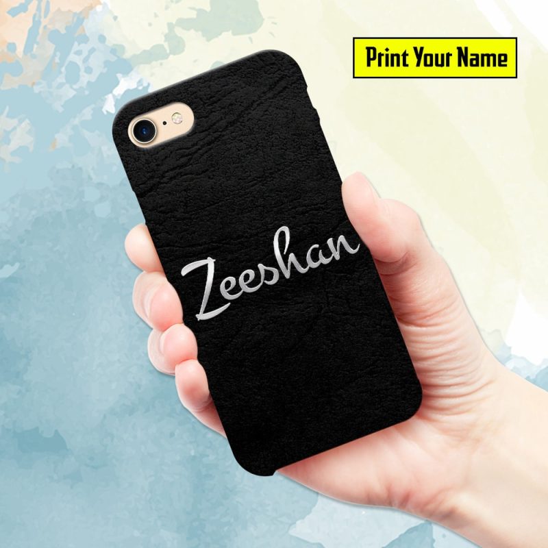Silver - Print Your Name Mobile Cover - Design #001