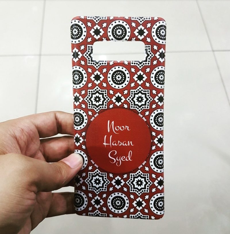 name printed ajrak sindh mobile covers